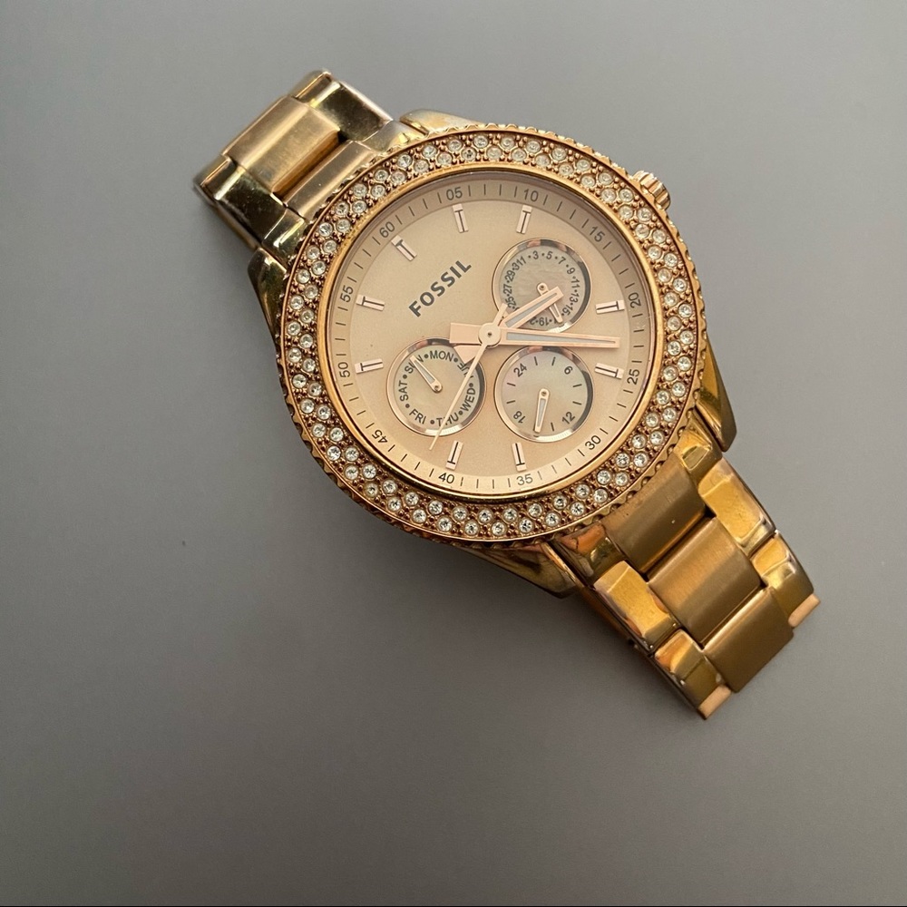 Last Chance FOSSIL Stella Stainless Steel Watch Gold Colored - Picture 8 of 10